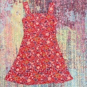 SO Red Floral Strap Sundress